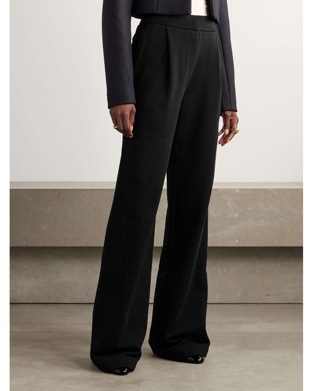 Dries Van Noten Black Wide-Leg Casual Pants