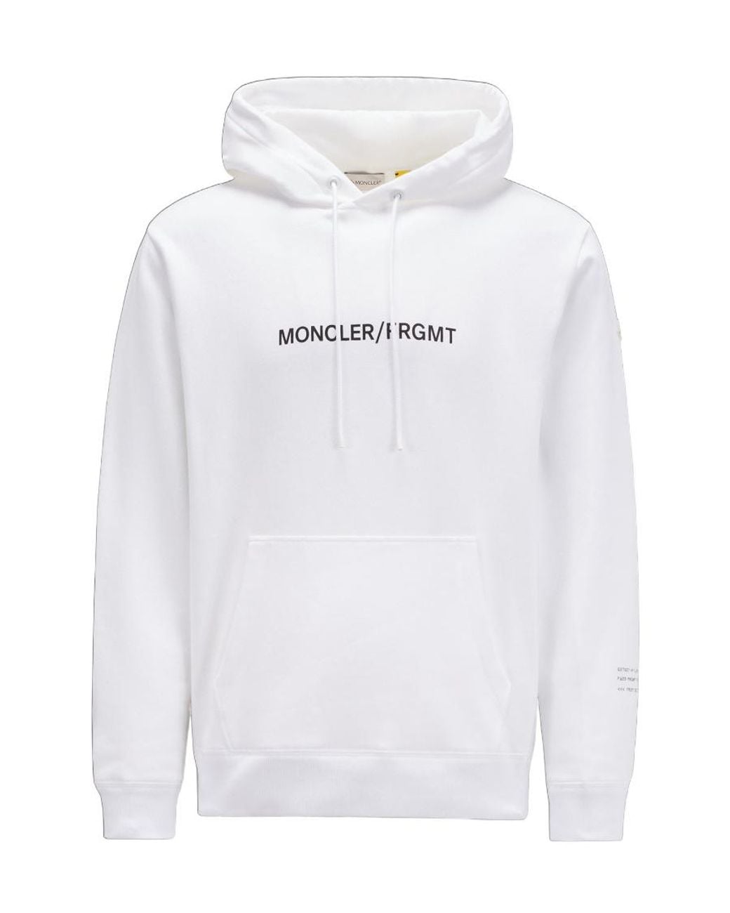 Moncler White Floral Motif Hoodie for men