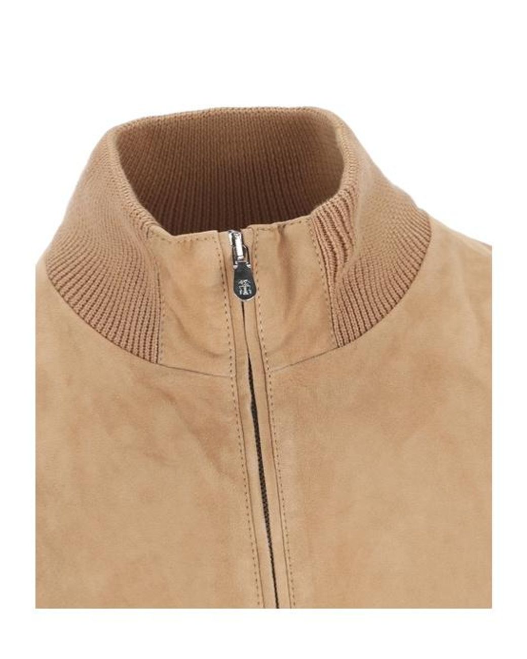 Brunello Cucinelli Natural Suede Padded Gilet for men