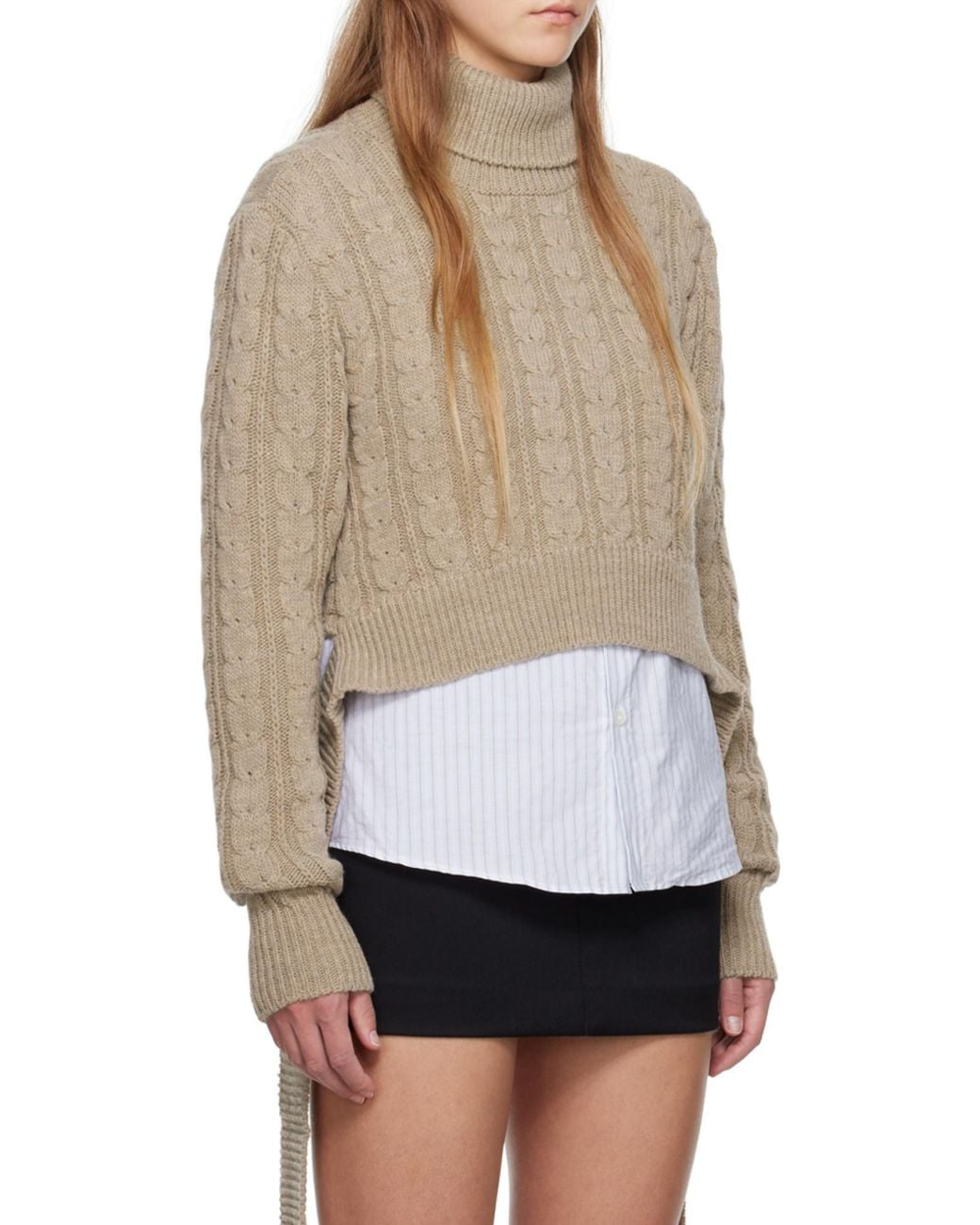 MM6 by Maison Margiela Natural Roll-Neck Knitted Jumper