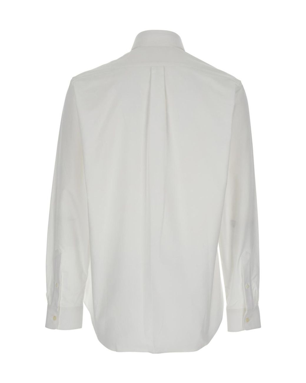 Givenchy White Logo Embroidered Long-Sleeved Shirt for men