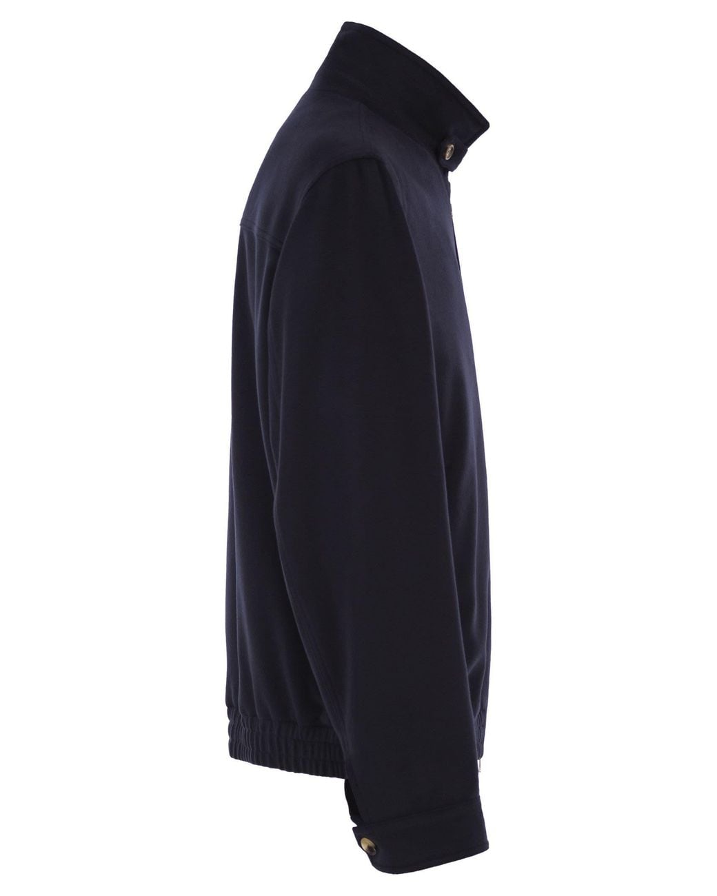 Brunello Cucinelli Blue Stand-Collar Wool Jacket for men