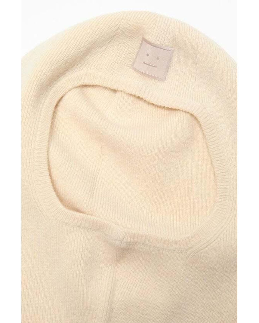 Acne White Ribbed-Knit Balaclava for men