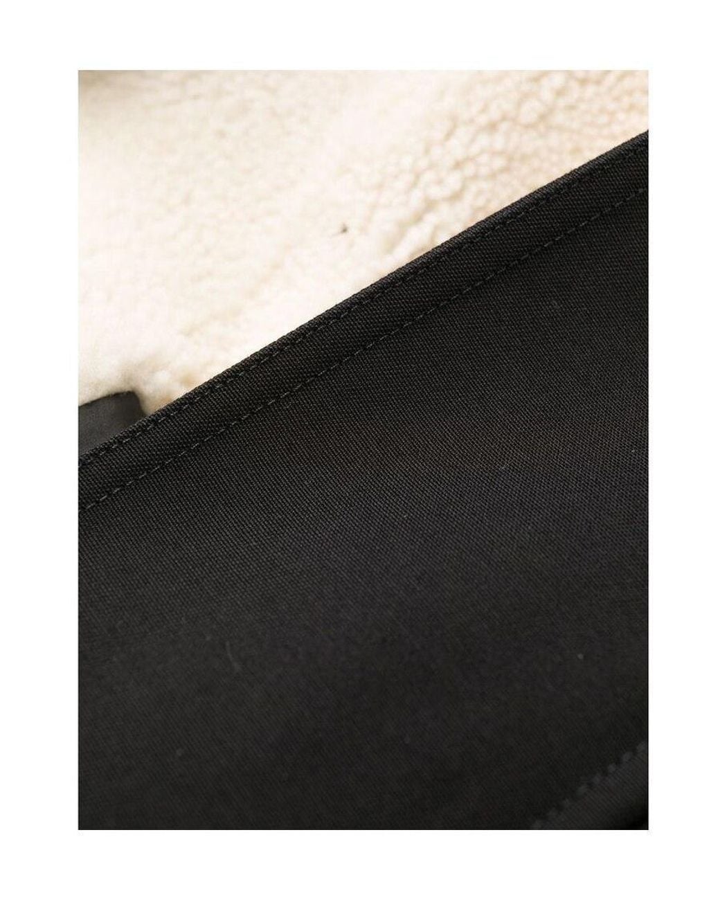 Valentino Black Drawstring-Hood Shearling Coat for men