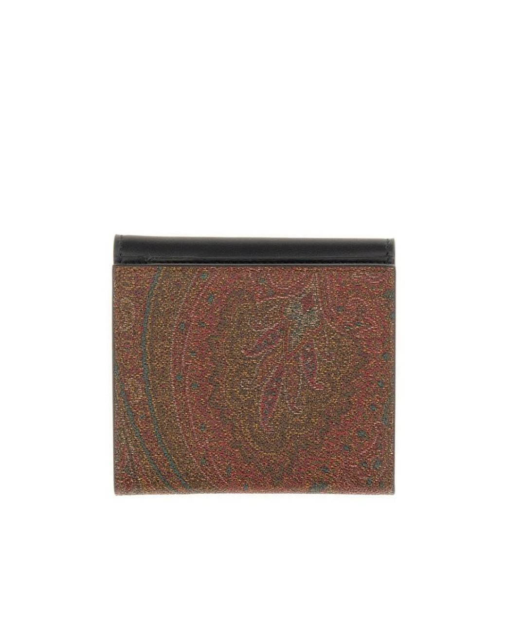 Etro Black Paisley-Jacquard Folded Wallet