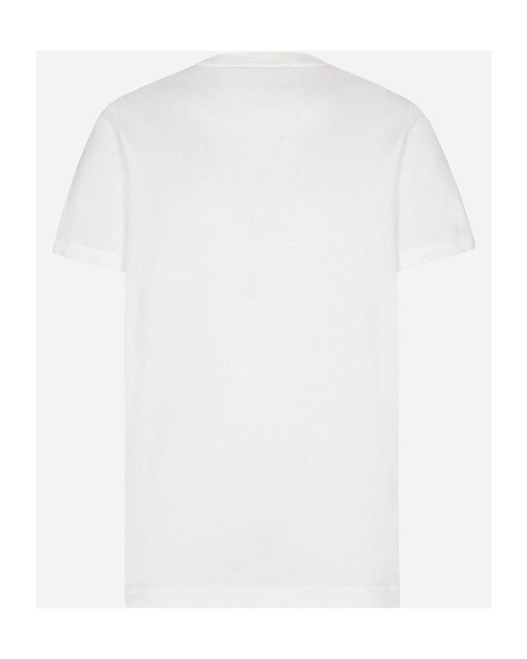 Dolce & Gabbana White Logo Patch Crewneck T-Shirt for men