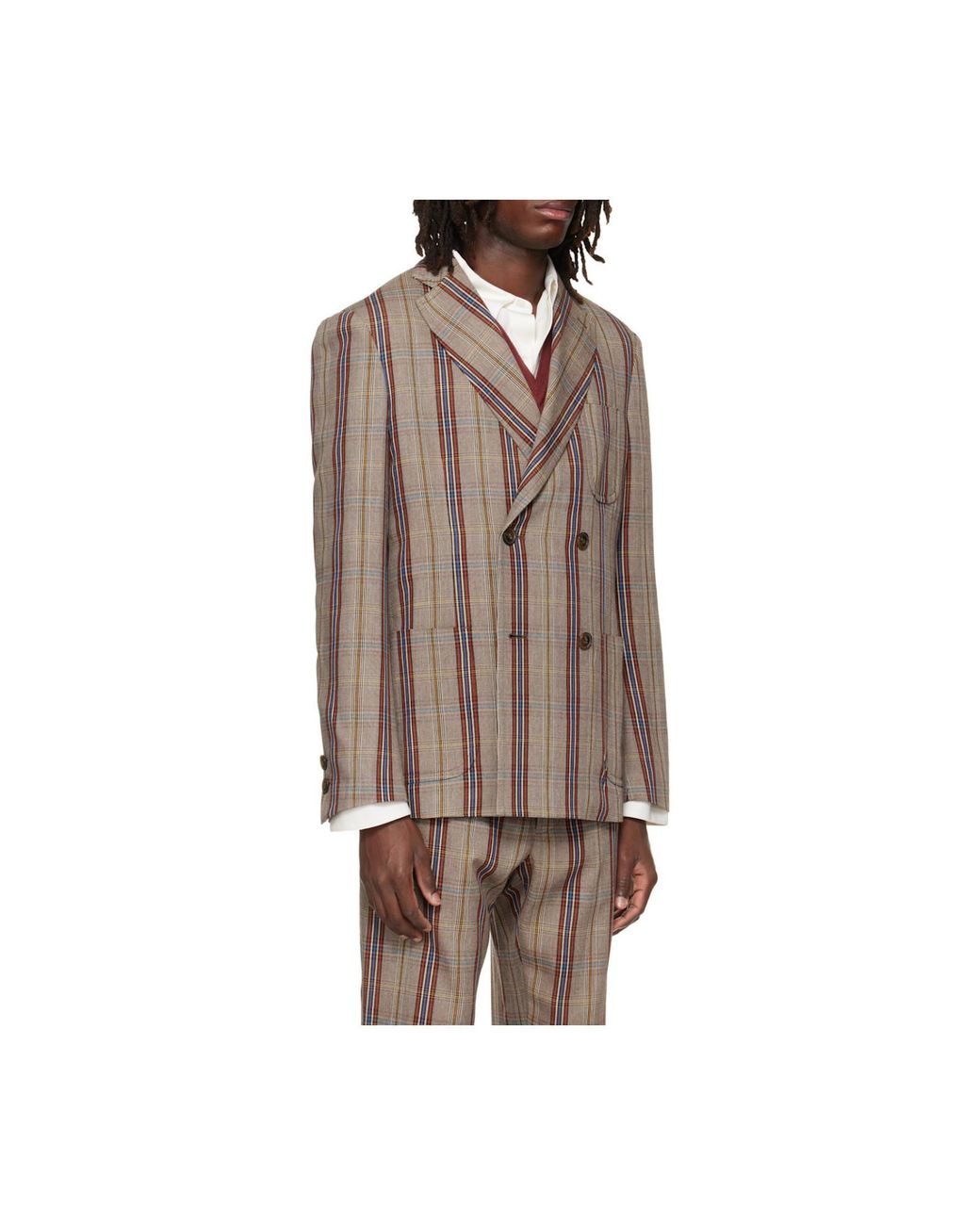 Vivienne Westwood Brown Db Cruise Checked Blazer for men