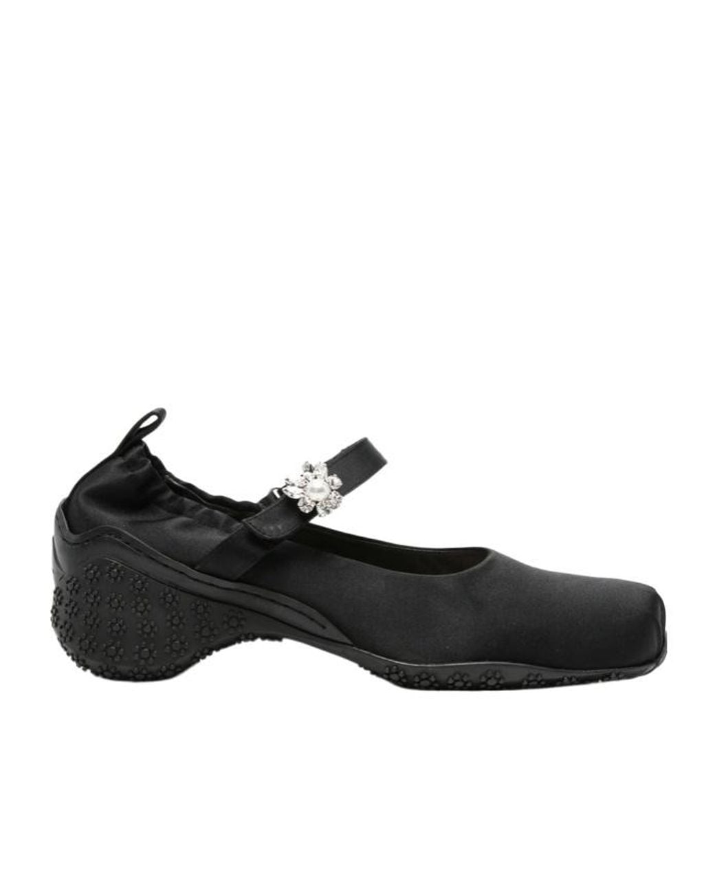 Simone Rocha Black Ballet Shoes With Decorative Ribbons