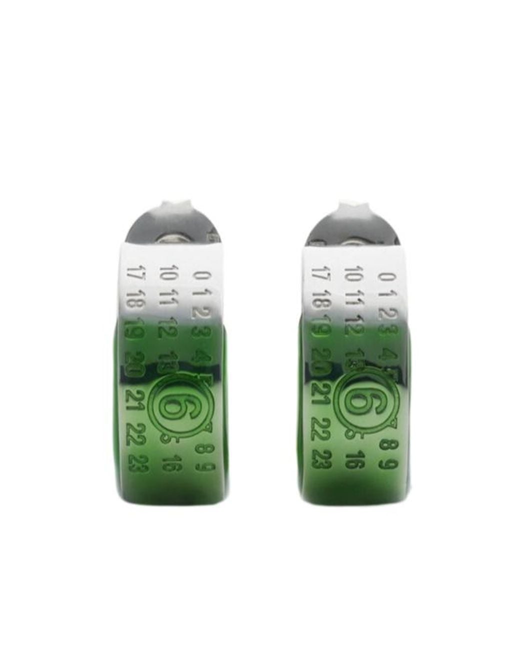 MM6 by Maison Margiela Green Numeric-Engraved Signature Earrings
