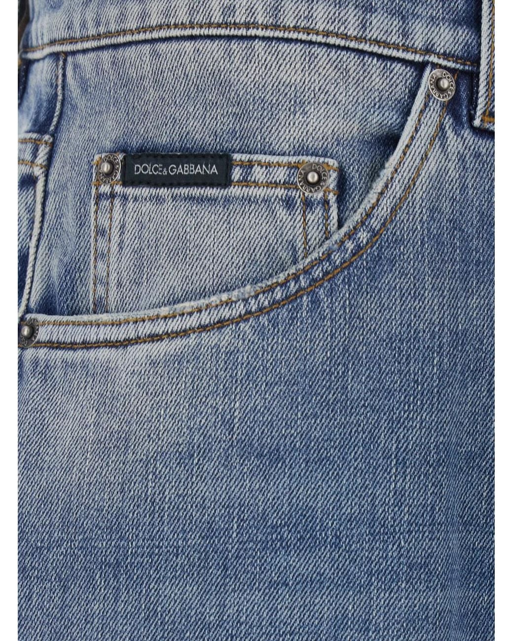 Dolce & Gabbana Blue Straight Leg Jeans for men