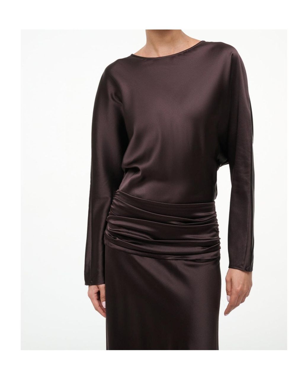 Staud Brown Long Sleeve Dress