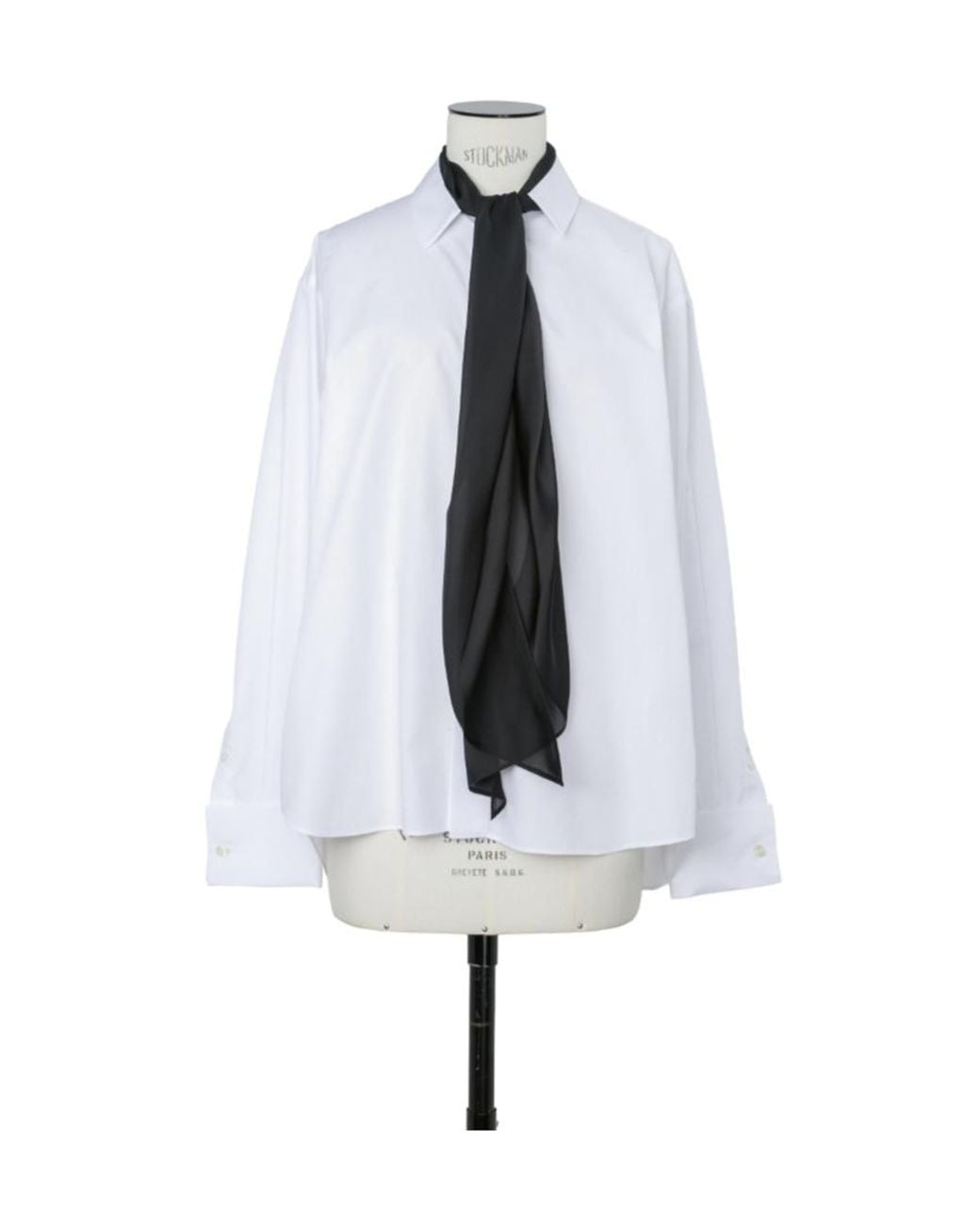 Sacai White Scarf Detailed Poplin Shirt