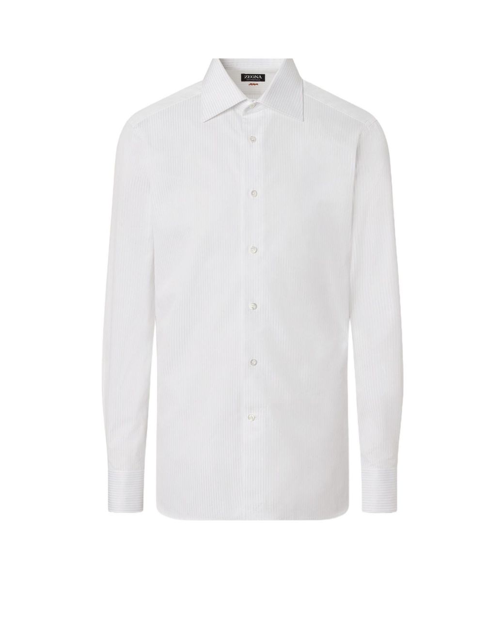 Zegna White Light And Structured Striped Centoventimila Cotton Shirt for men
