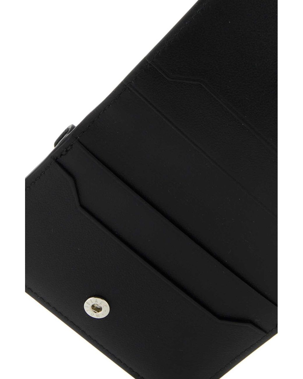Montblanc Black Logo Plaque Foldover Top Wallet for men