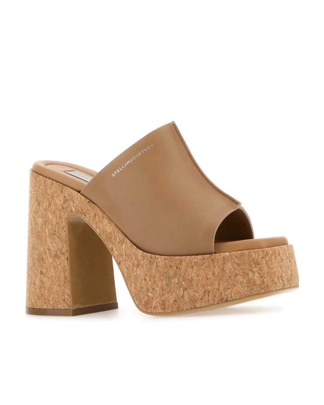 Stella McCartney Brown Logo Printed Platform Sandals