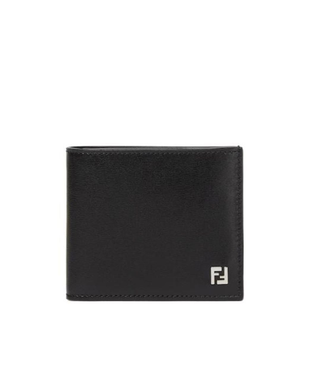 Fendi Black Squared Ff Bi-Fold Wallet for men