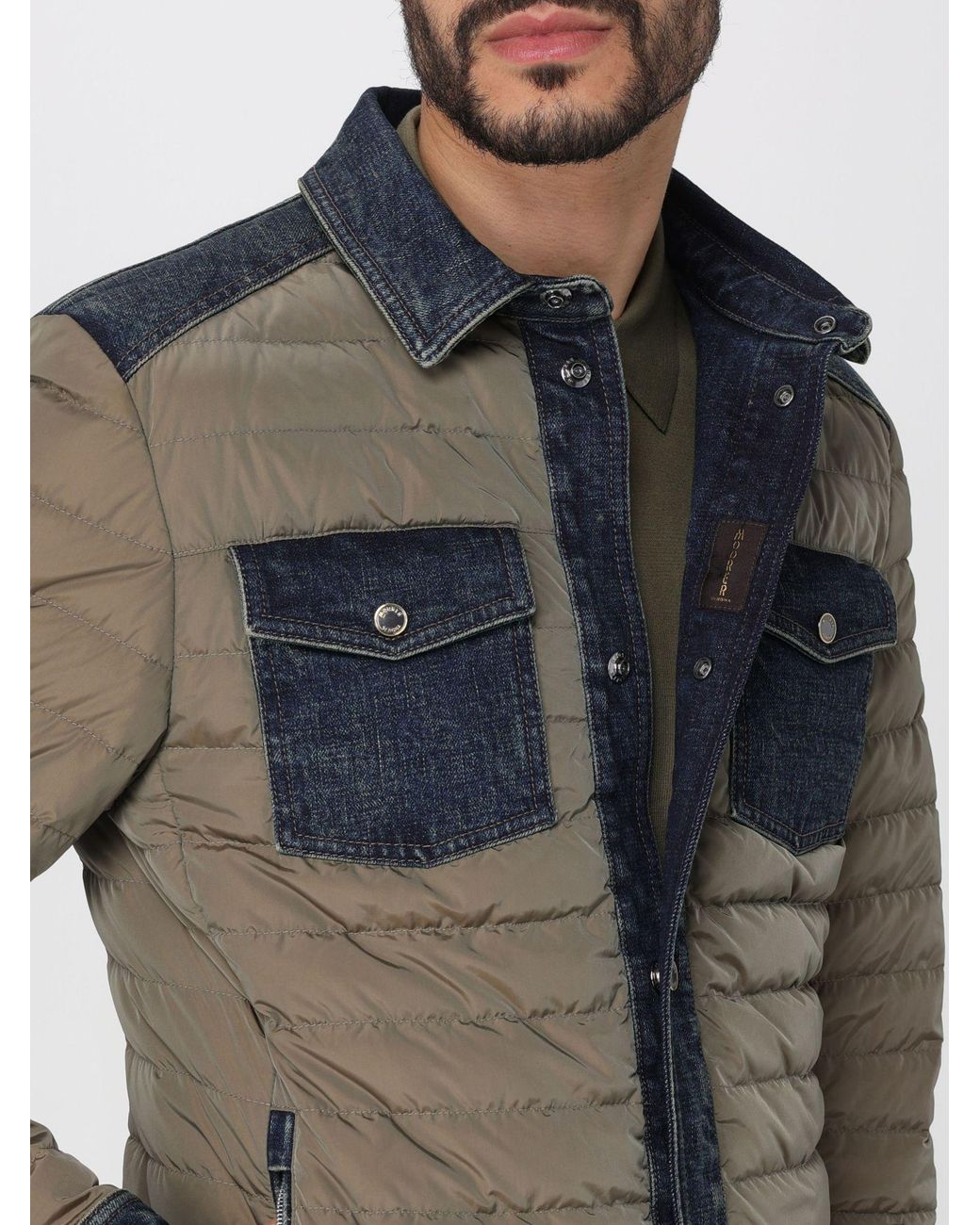 Moorer Blue Crespi-04Y Quilted Jacket for men