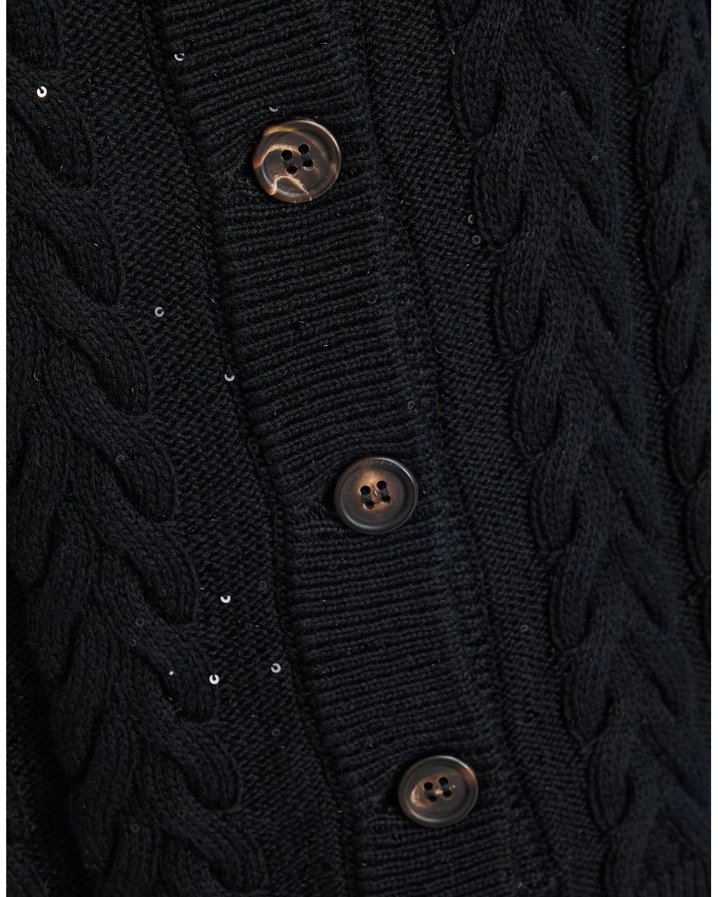 Brunello Cucinelli Black Plain Colour Cardigans