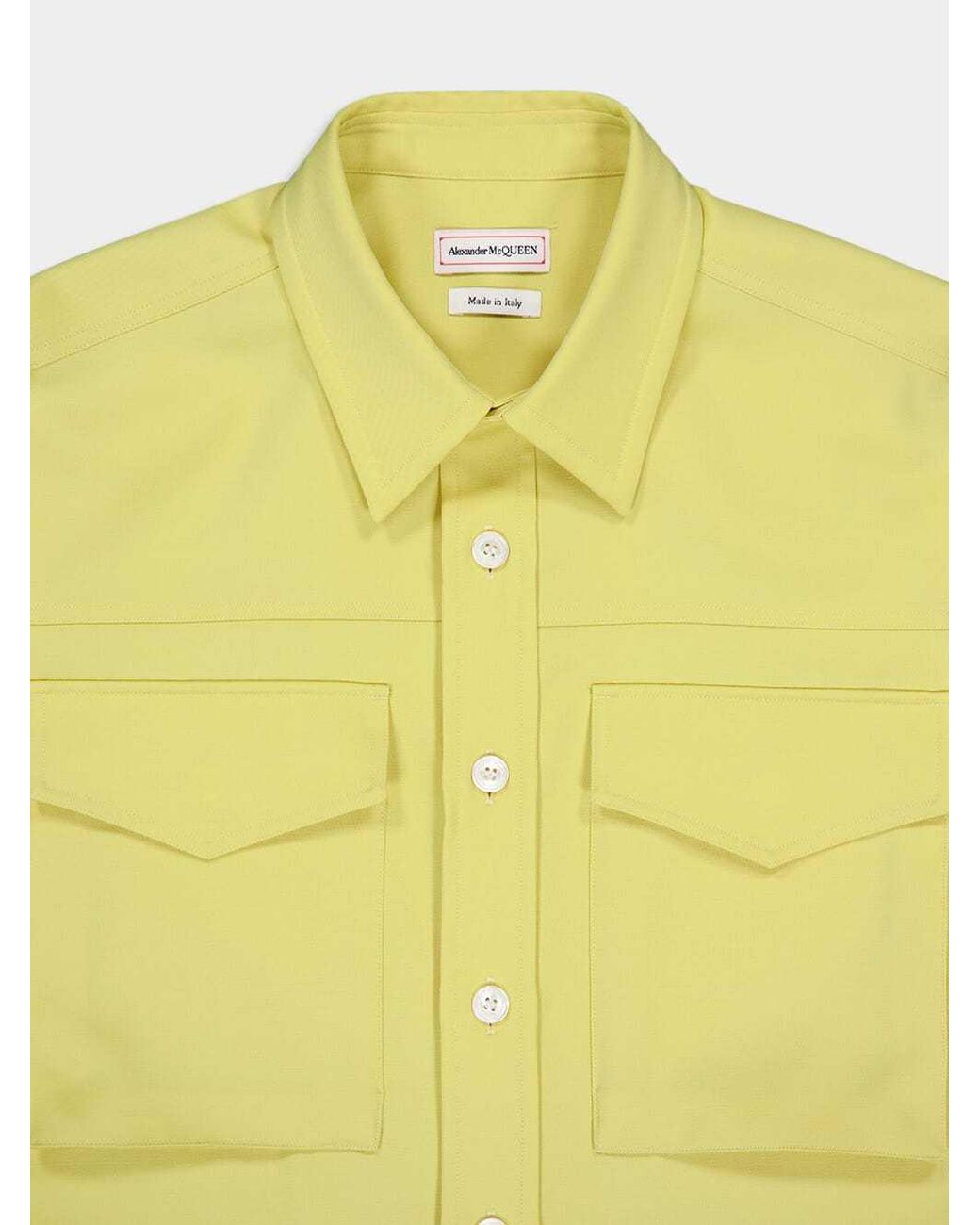 McQueen Yellow Long Sleeved Buttoned Shirt for men