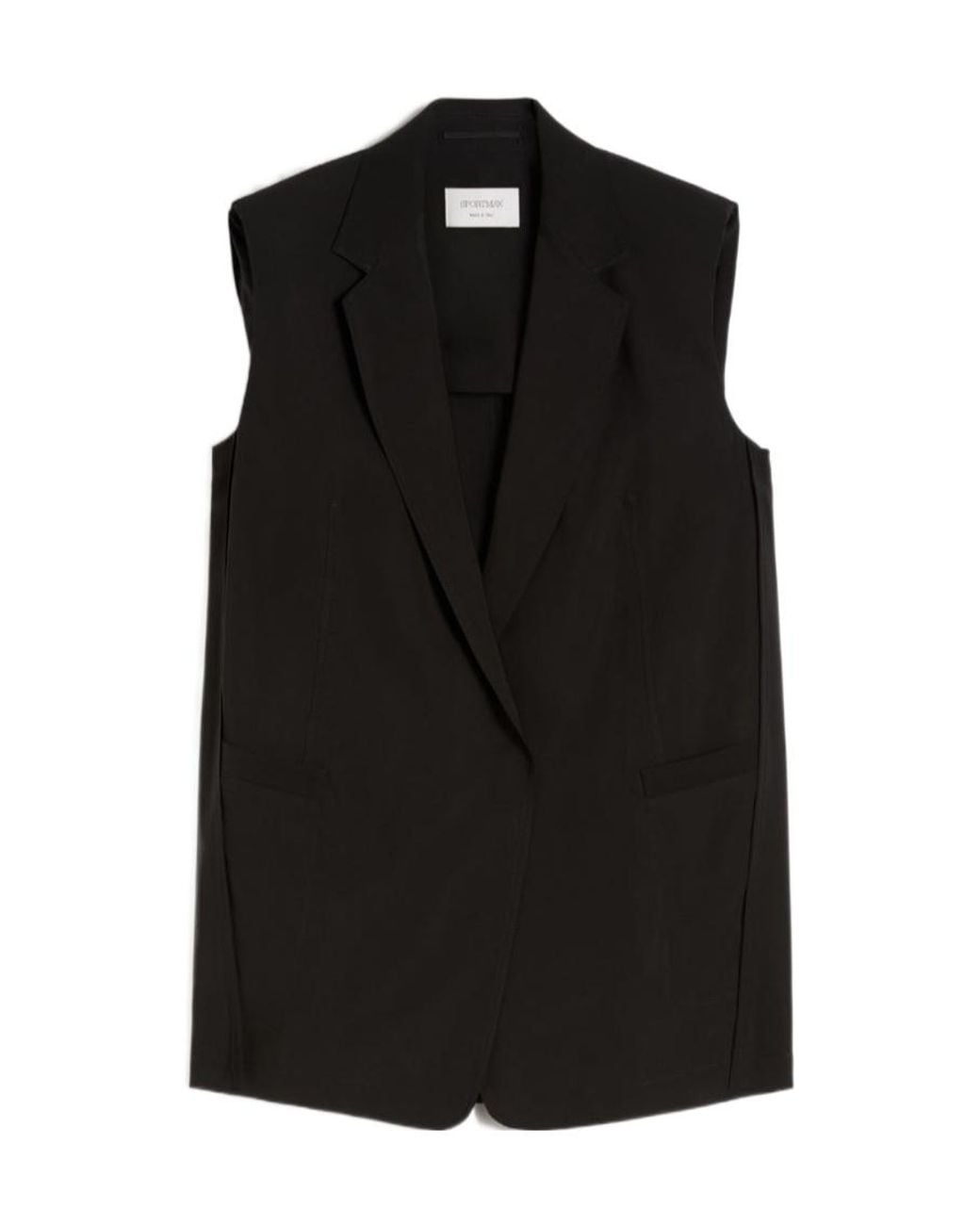 Sportmax Black Sleeveless Patch-Pocket Jacket