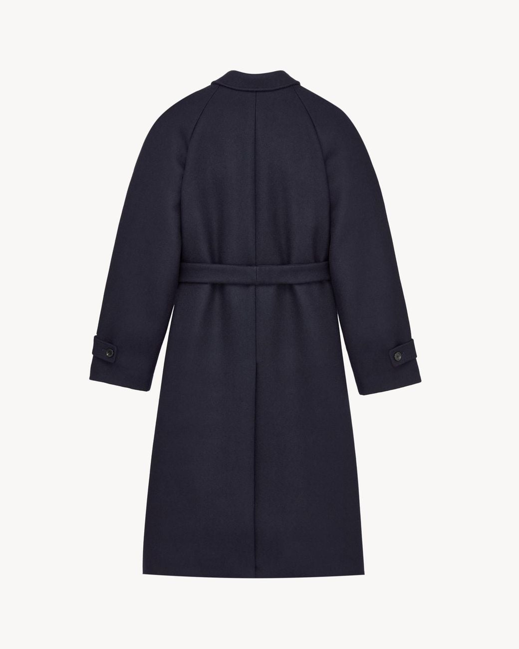 Saint Laurent Blue Belted Balmacaan for men
