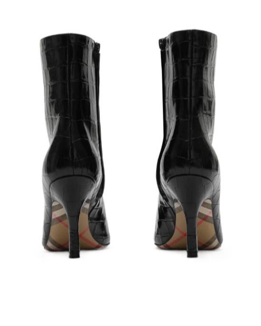 Burberry Black Embossed Dame Ankle Boots