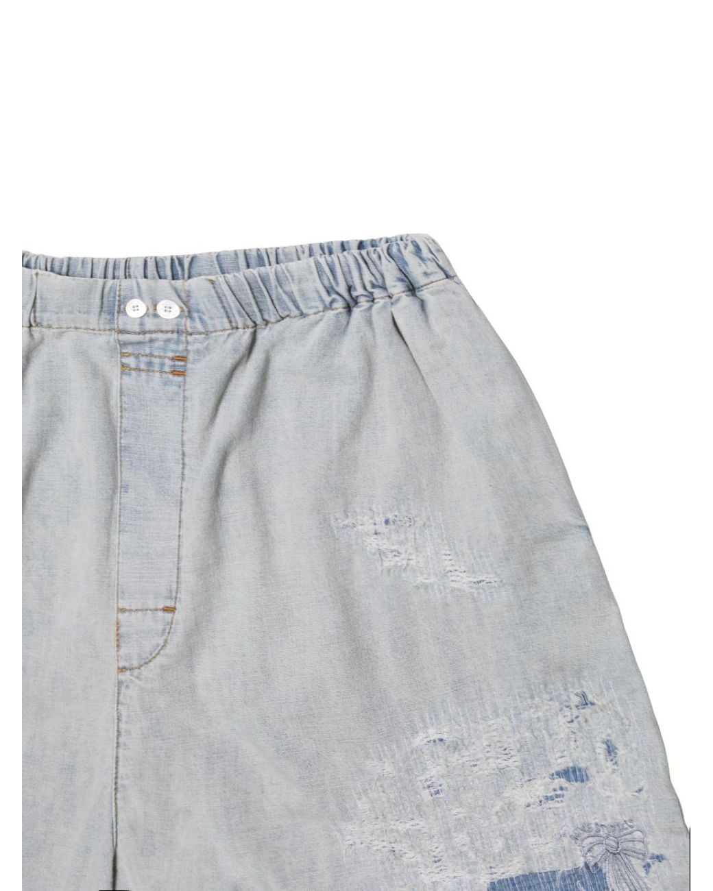 Acne Blue Distressed Shorts for men
