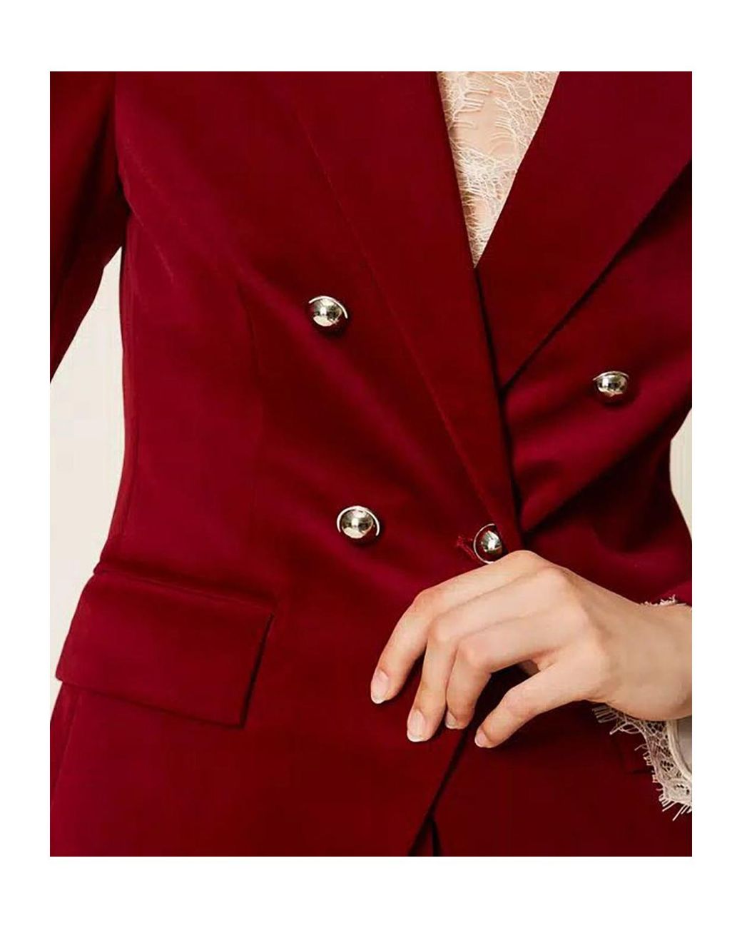 Twinset Red Double-Breasted Blazer