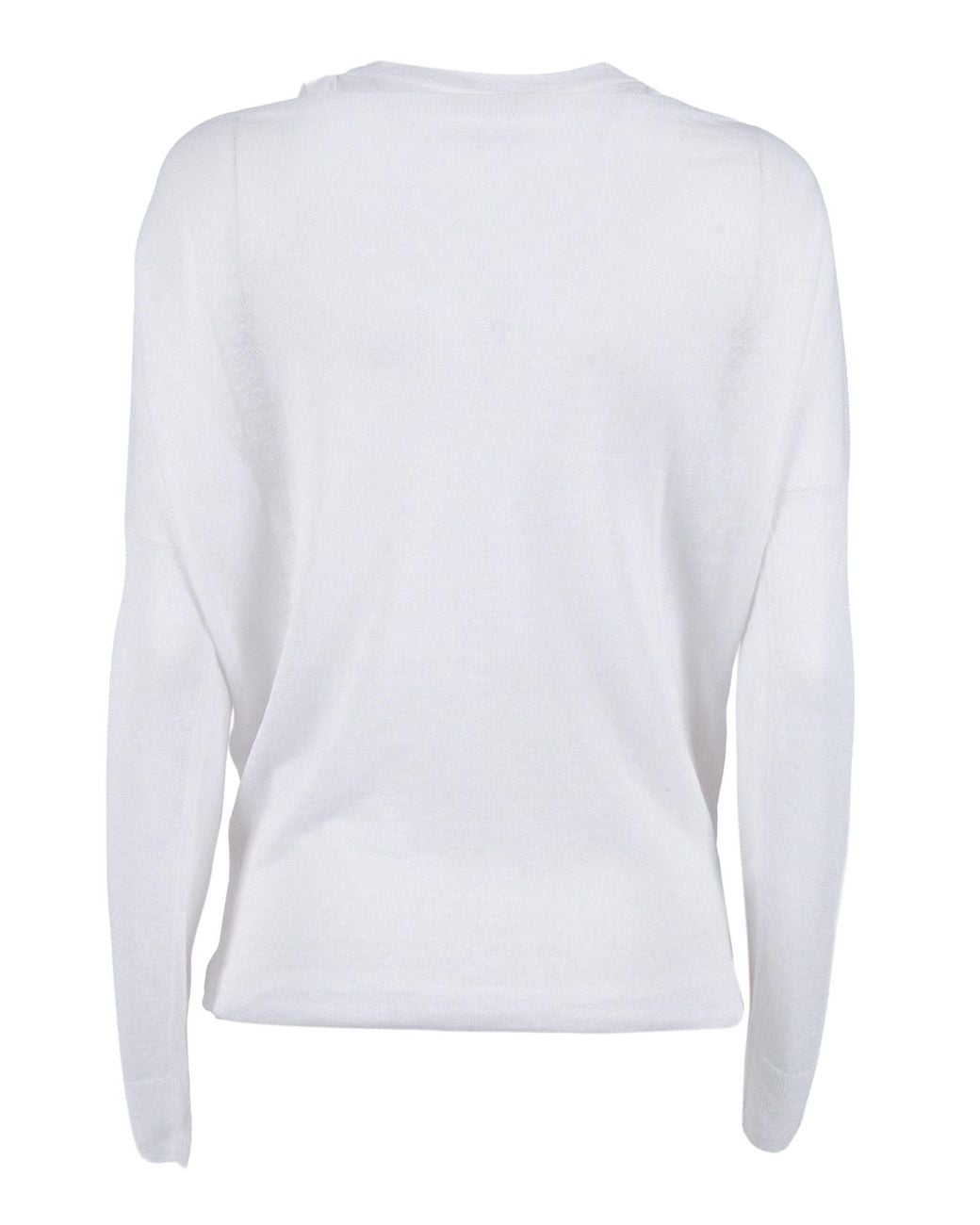 P.A.R.O.S.H. White Cut-Out Long-Sleeve Top