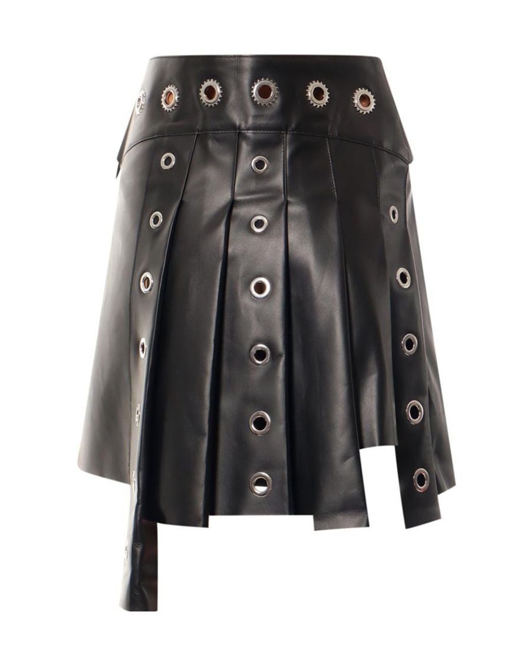 Off-White c/o Virgil Abloh Black Eyelet-Embellished Belted Mini Skirt