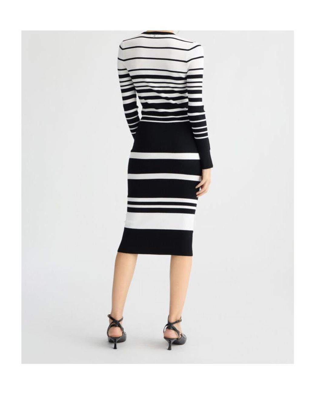 Liu Jo White Striped Knit Dress