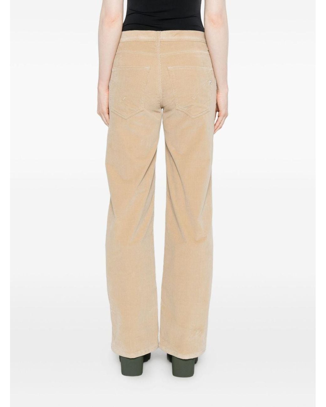 Dondup Natural Jacklyn Wide-Leg Corduroy Pants