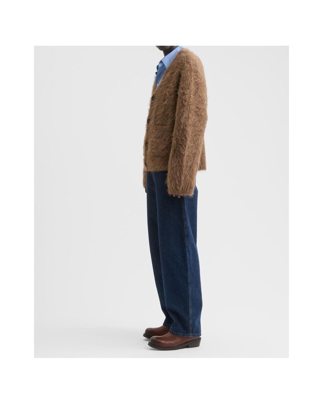Séfr Brown V-Neck Long-Sleeve Knit Top for men