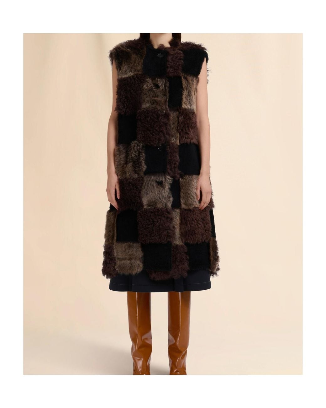 Marni Black Shearling Long Vest