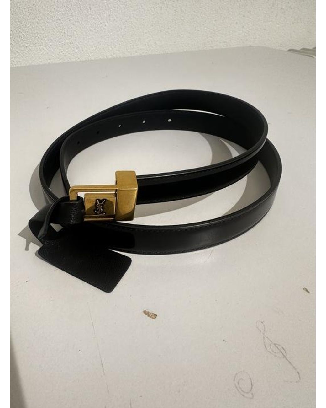 saint laurent logo belt