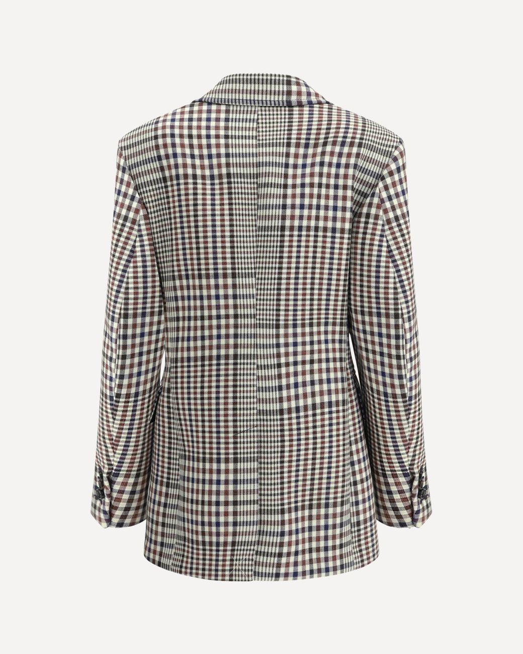 Bottega Veneta Gray Double-Breasted Checked Jacket