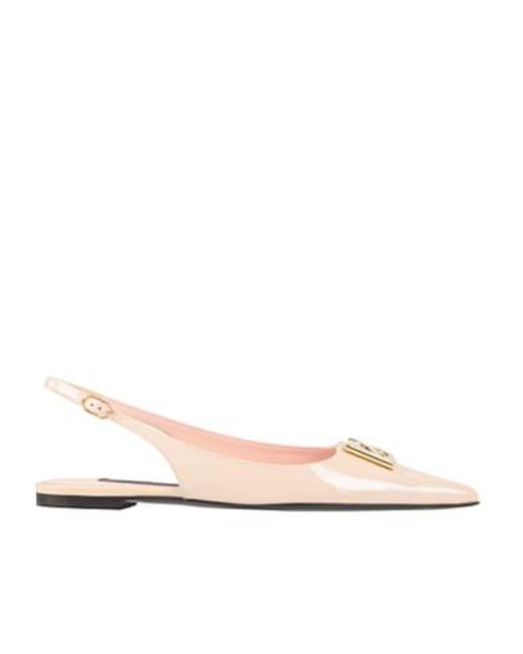 Dolce & Gabbana Pink Pointed Toe Patent Leather Ballet Flats