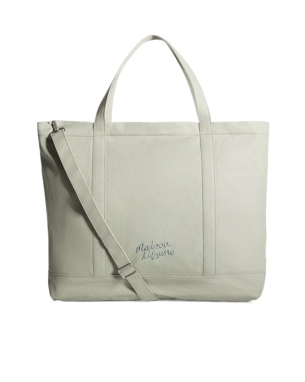 Maison Kitsuné Gray Maison Kitsuné Fox Head Xl Tote Bag for men
