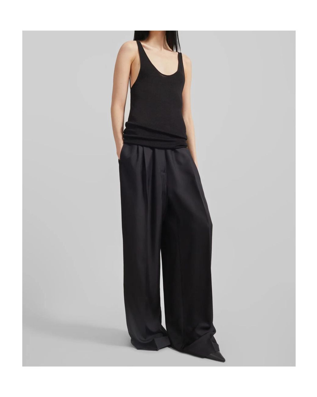 Frankie Shop Black Rivo Knitted Tank Top