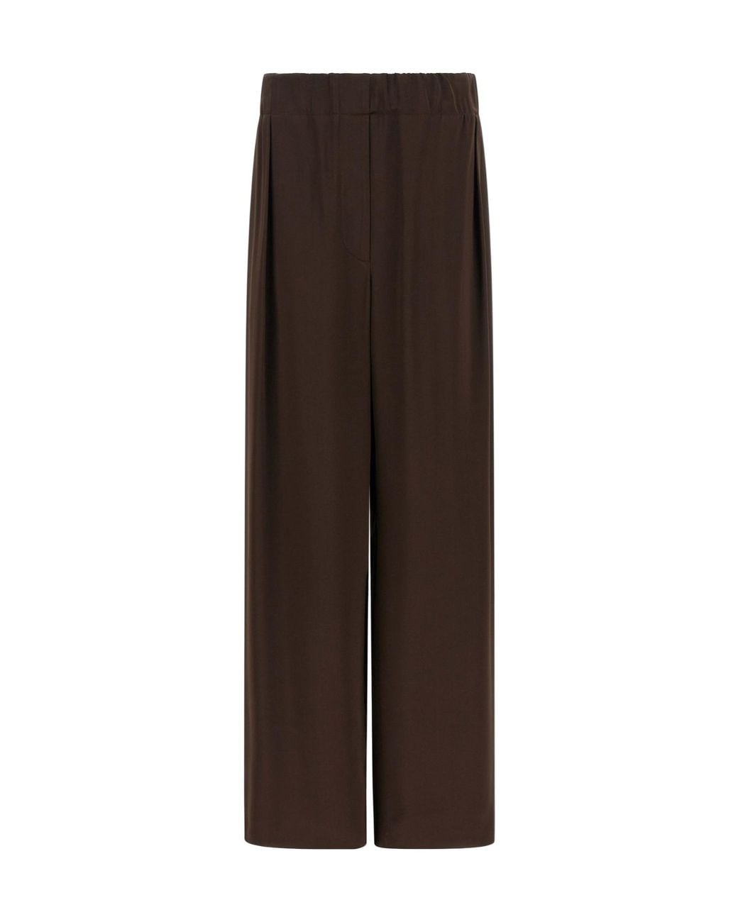 Jil Sander Brown Wide-Leg Elastic Waist Pants