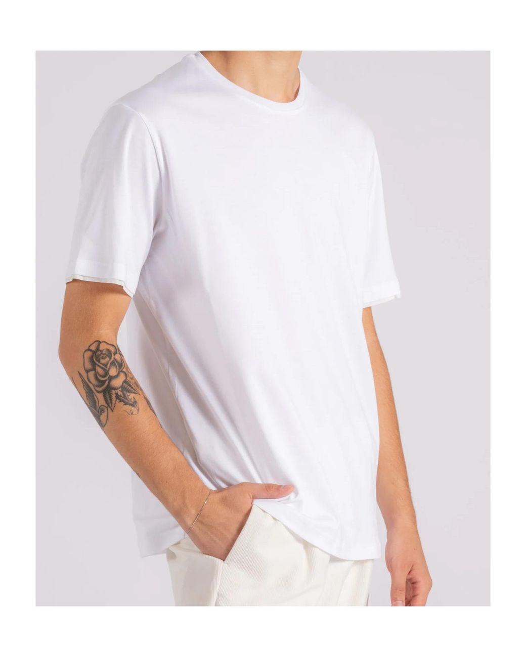 Herno White Short-Sleeved Crewneck T-Shirt for men