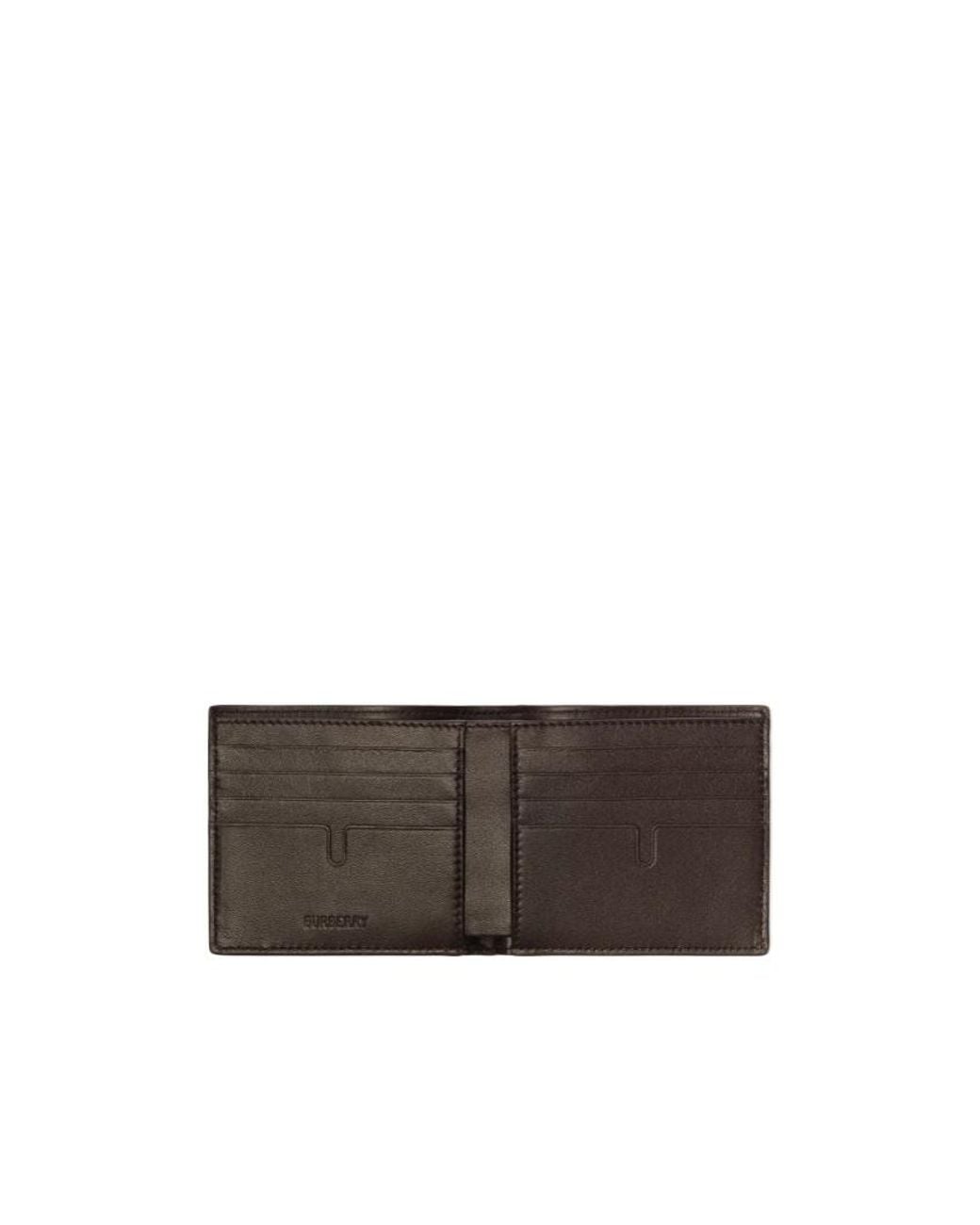 Burberry Black City Check Bifold Wallet for men