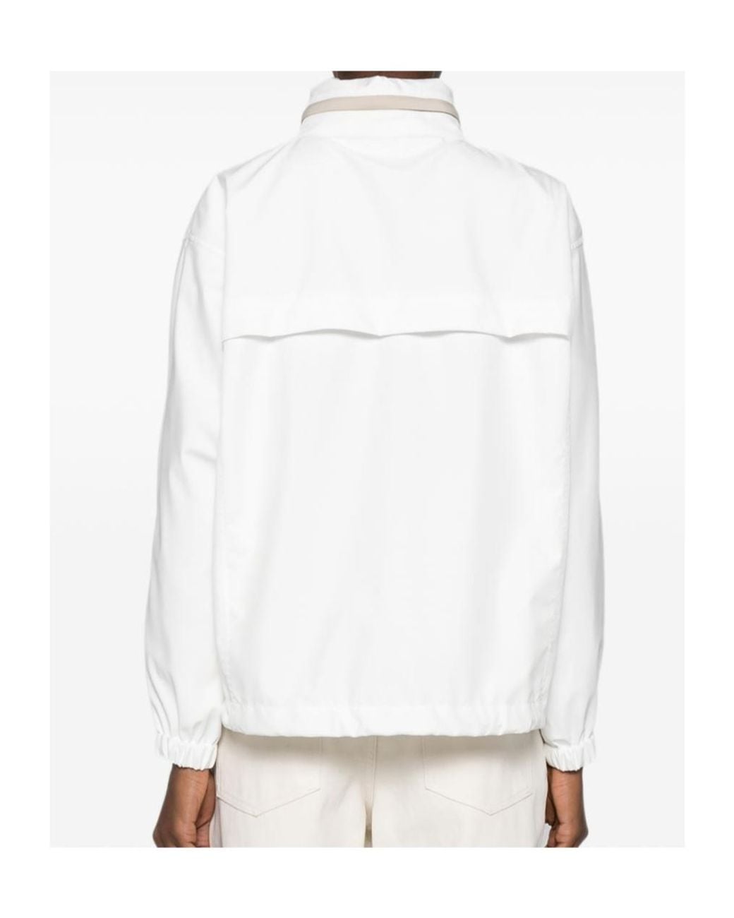 Brunello Cucinelli White Water-Resistant Zip Jacket