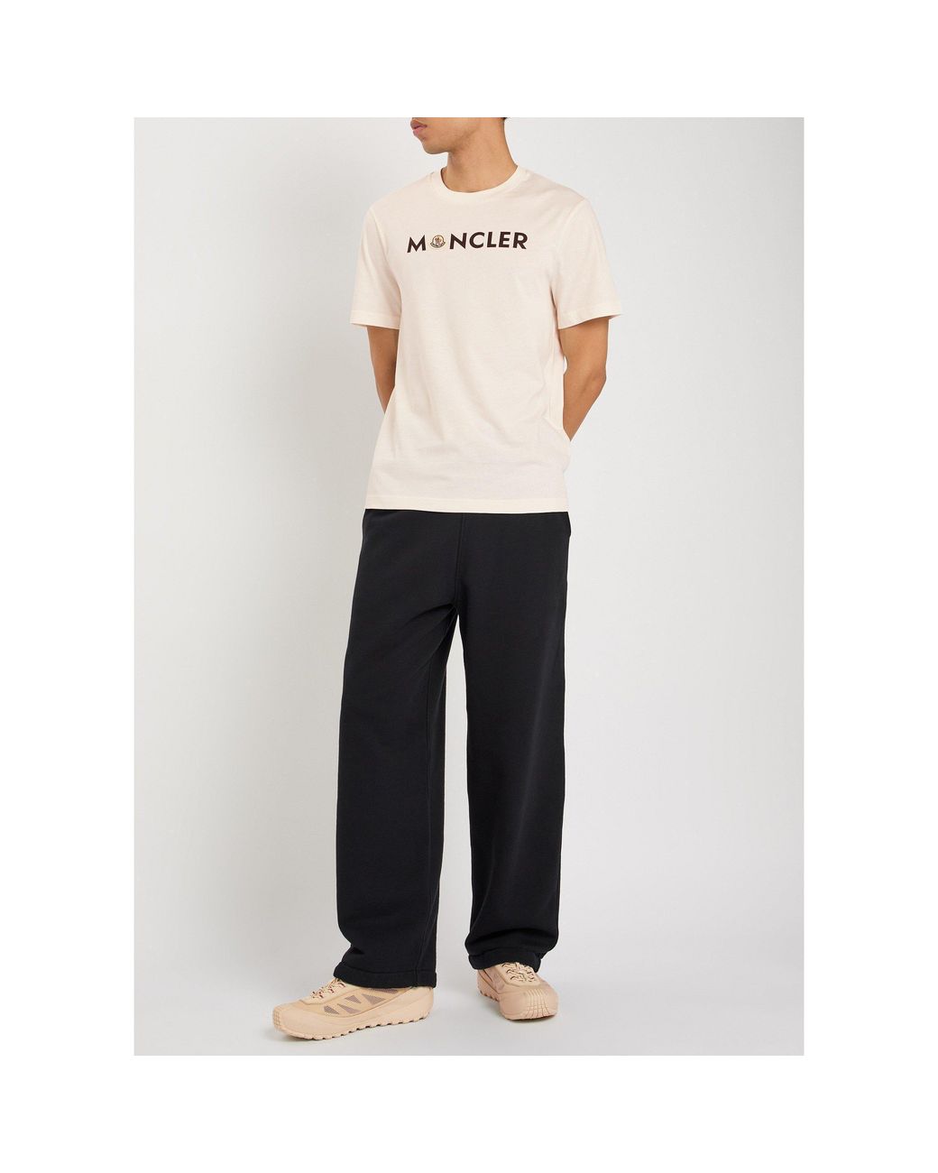 Moncler Natural Cotton Short-Sleeve T-Shirt for men