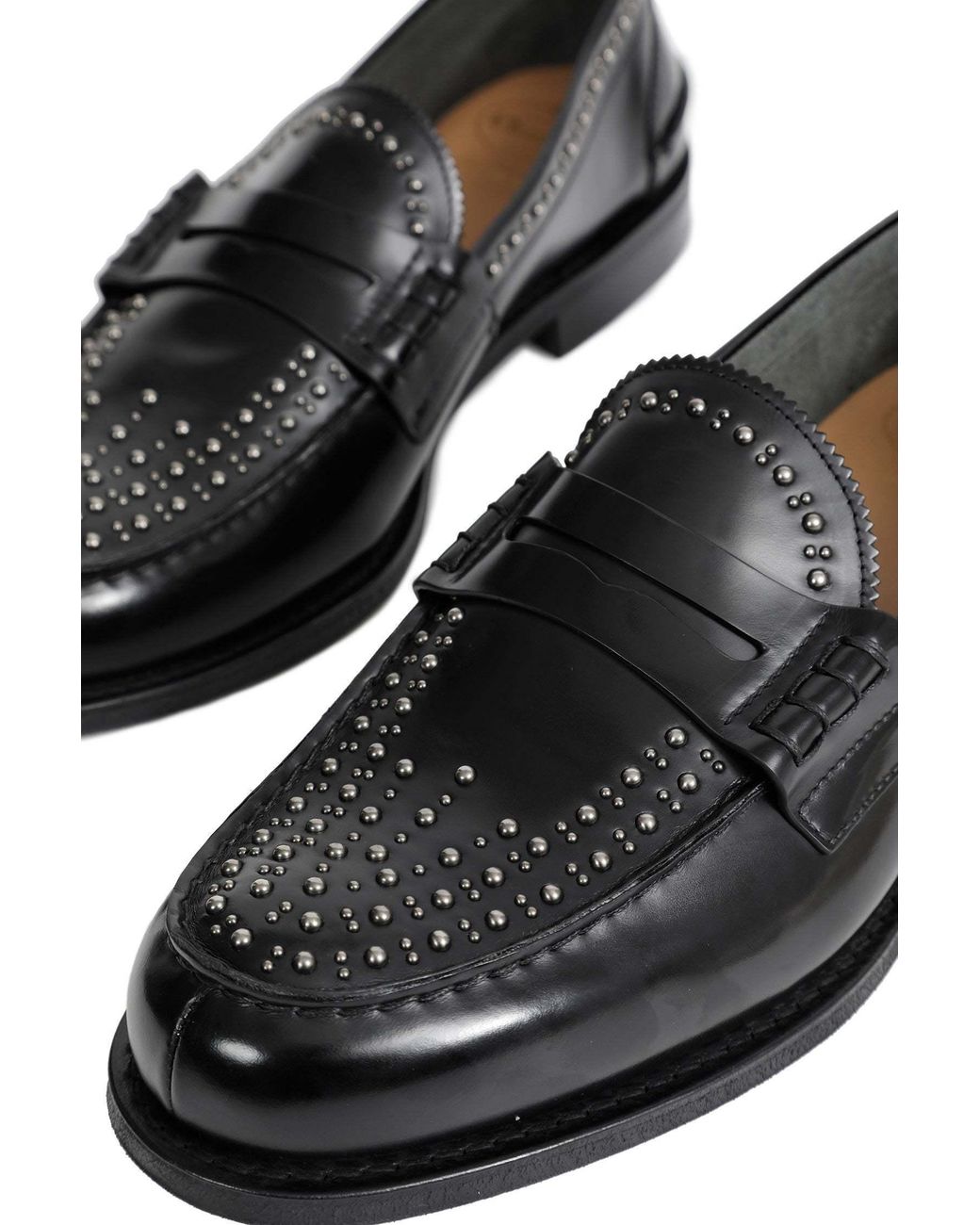 Church's Black Pembrey Met Stud-Embellished Loafers for men