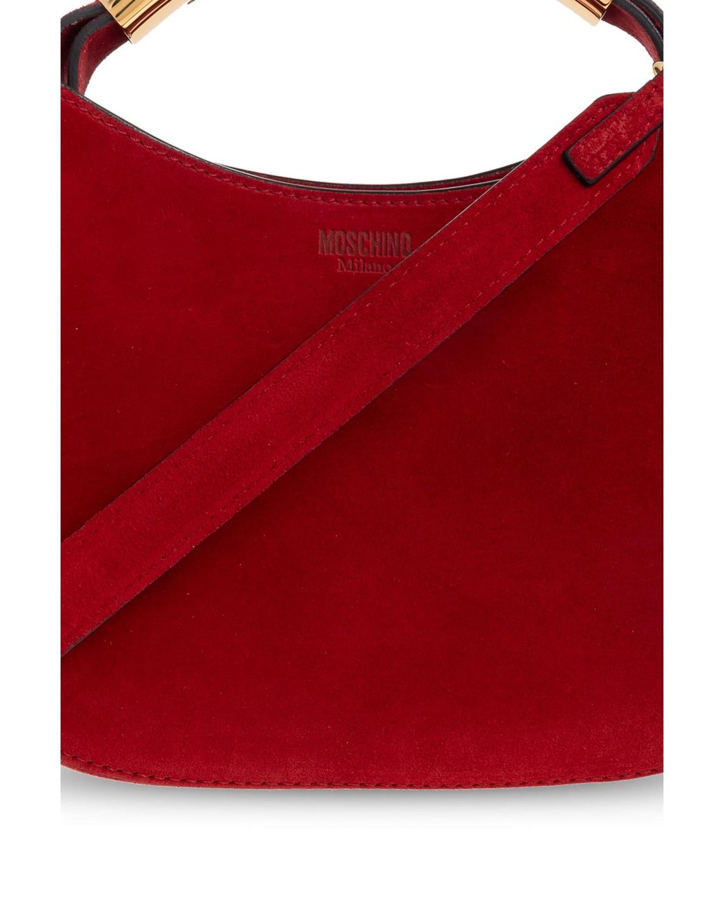 Moschino Red Round Handle Me Top Handle Bag