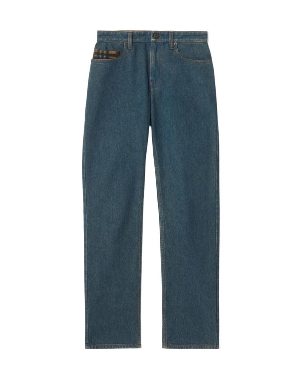 Burberry Blue Mid-Rise Straight Jeans