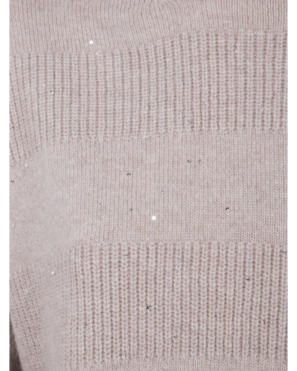 D.exterior Gray Embeliished High Neck Jumper