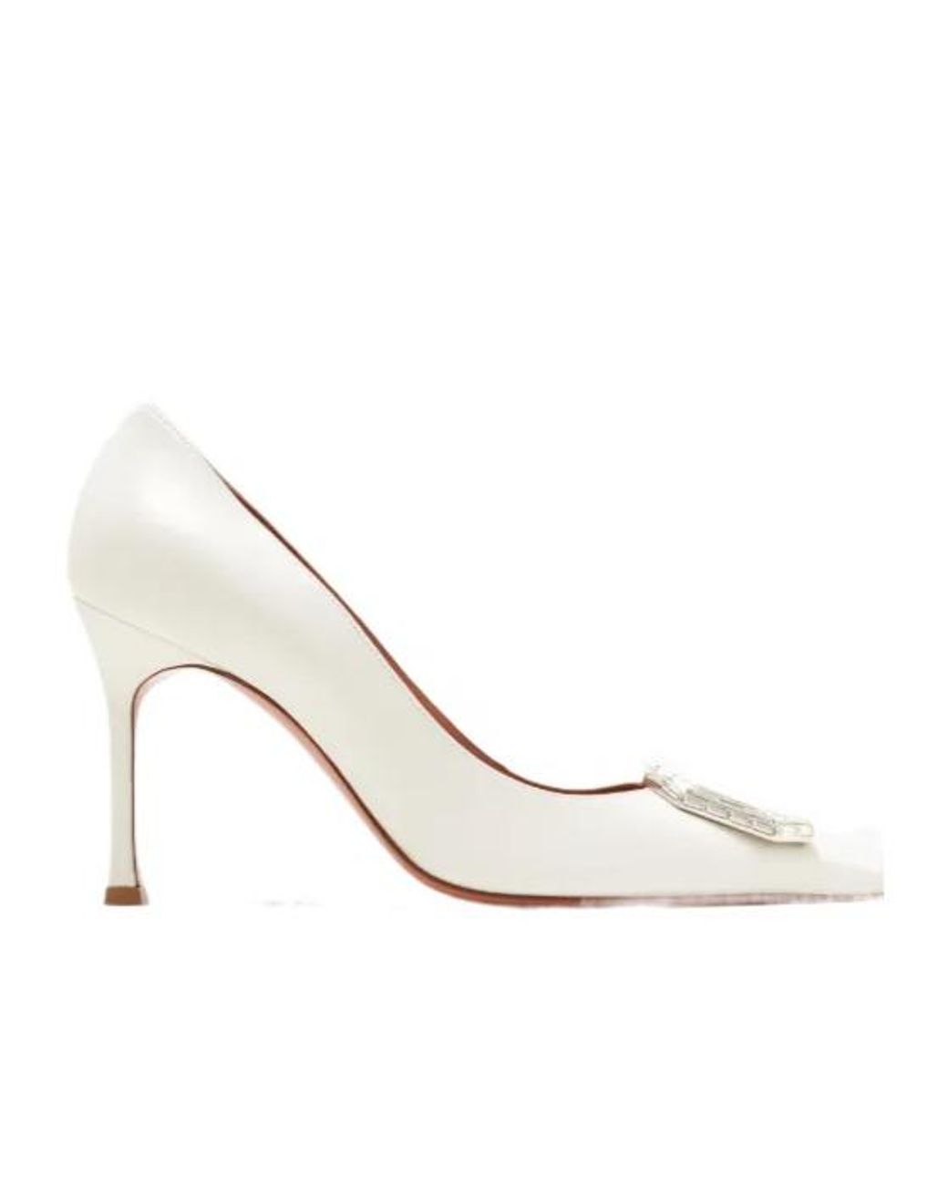 AMINA MUADDI White Camelia Crystal-Embellishment Pumps