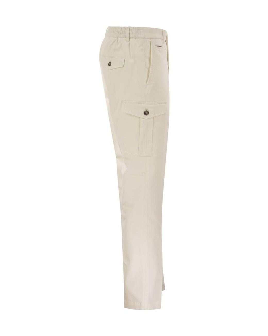 Peserico White Multi-Pocket Casual Trousers for men